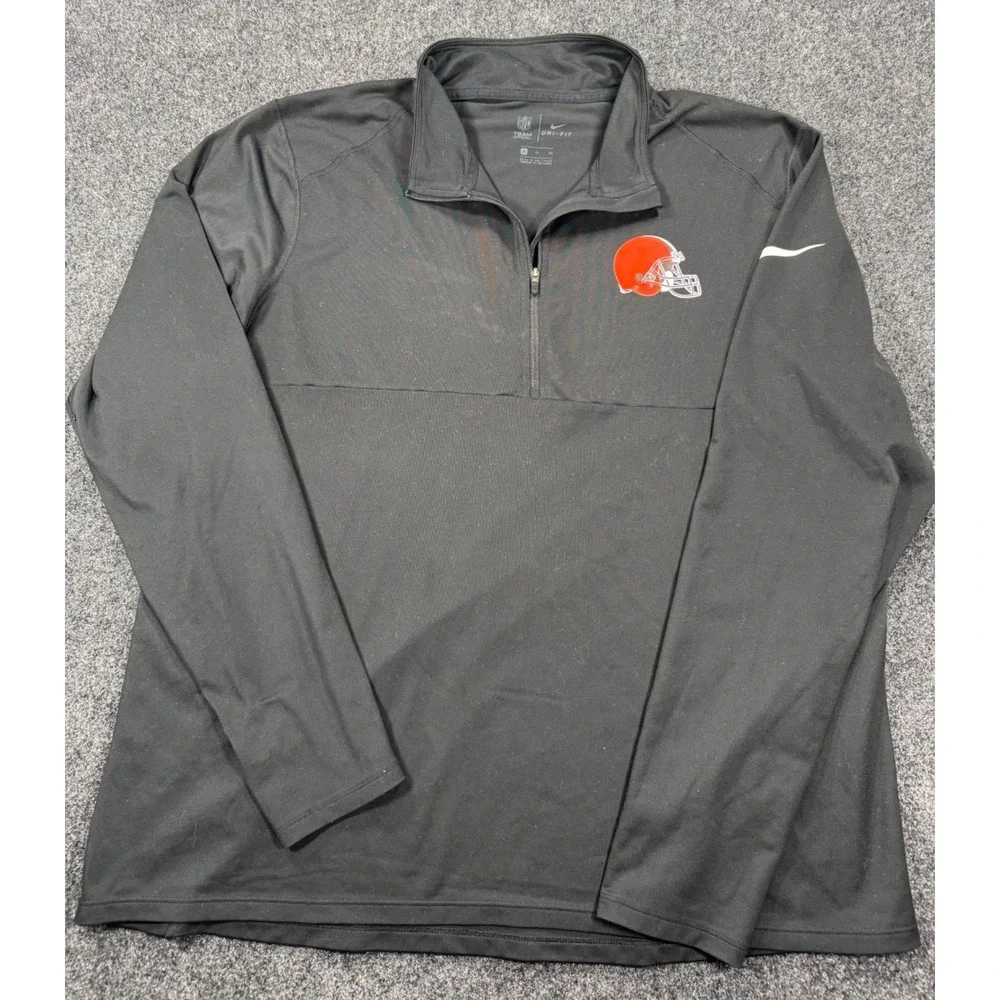 Nike Cleveland Browns Dri-FIT 1/4 Zip Pullover Men's XL Black NFL Football